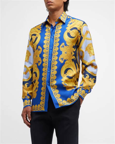 versace silk shirt mens replica|Versace collection men shirt.